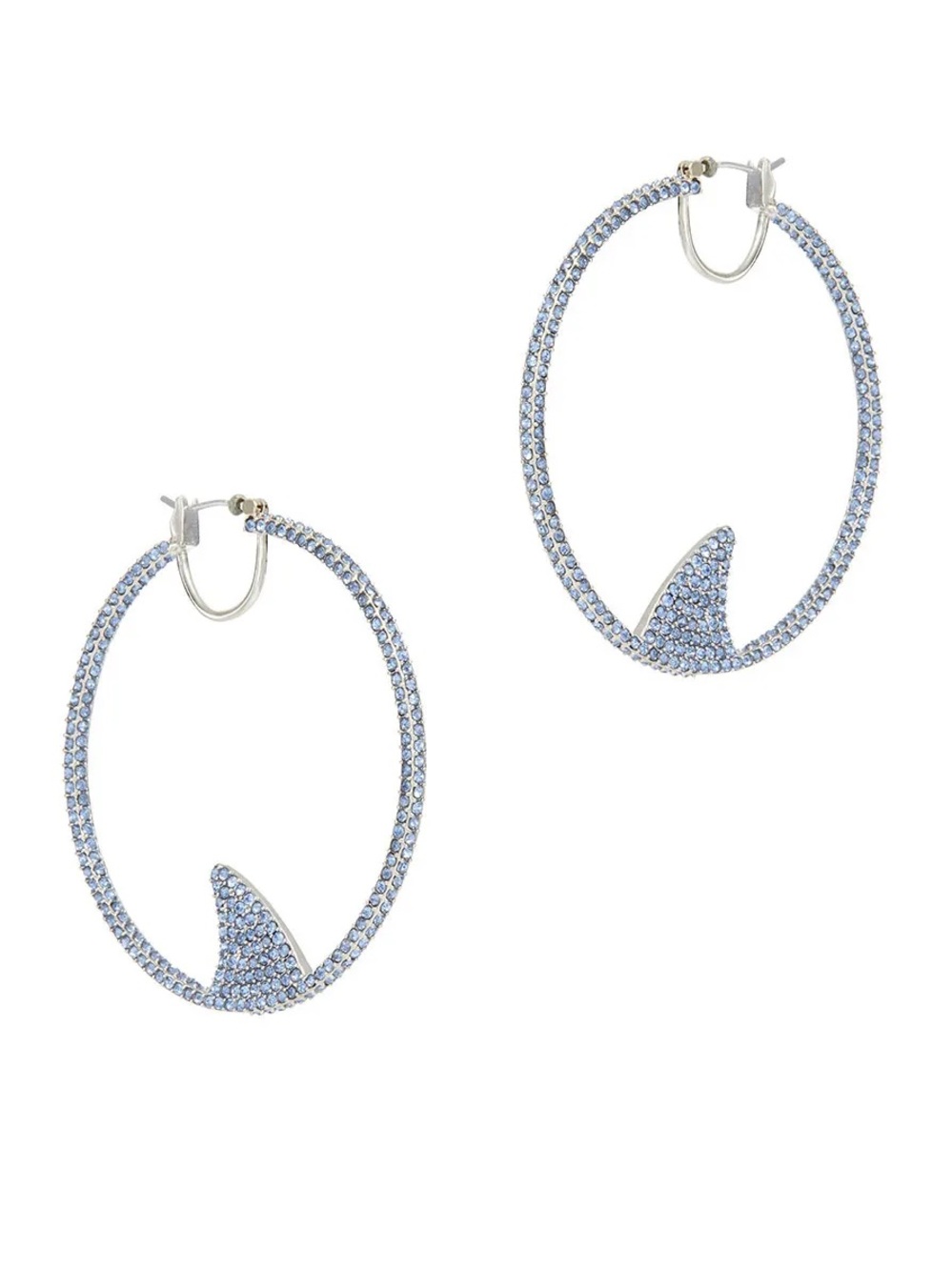 New Kate Spade New York California Dreaming Pave Shark Fin Hoop Earrings